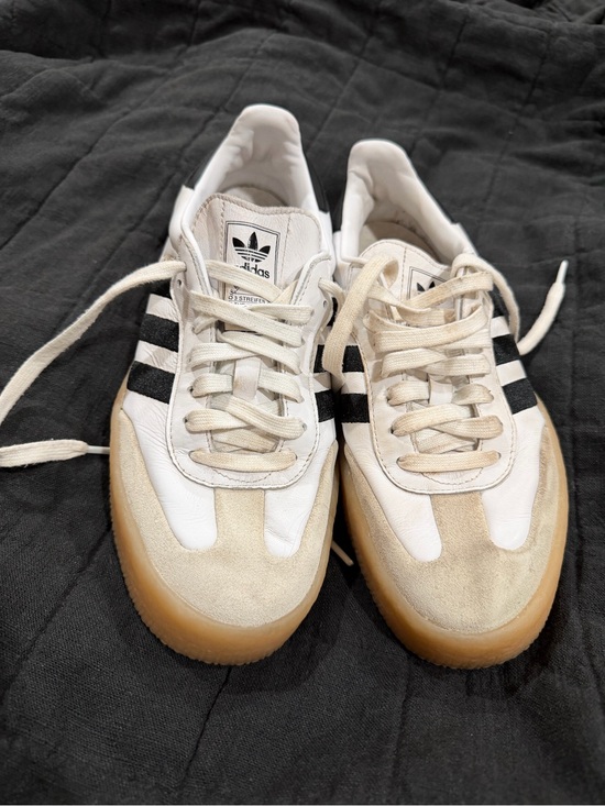 adidas Shoes - adidas White & Black Low-Top Sneakers with Gum Sole